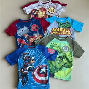Marvel Avengers Kids Graphic Tees - Bundle of 5. Size 4T.